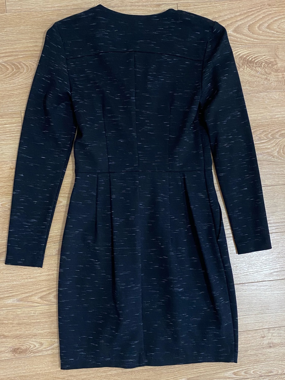 Dynamite Black V-Neck Long Sleeve Zip Front Dress - Picture 6 of 6